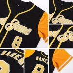 Custom Black Gold-White Authentic Two Tone Baseball Jersey