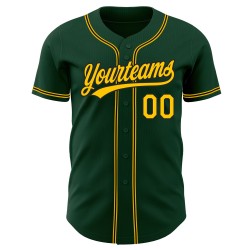 Green Authentic Baseball Custom Gold-Black Jersey