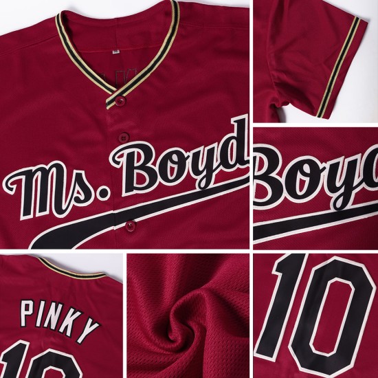 Custom Crimson Black-City Cream Authentic Baseball Jersey Custom Crimson Black-City Cream Authentic Baseball Jersey
