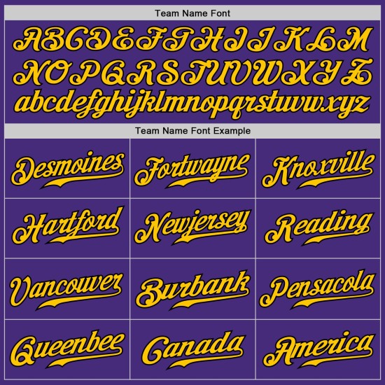 Authentic Fashion Custom Purple Jersey Gold-Black Baseball Fade Authentic Fashion Custom Purple Jersey Gold-Black Baseball Fade