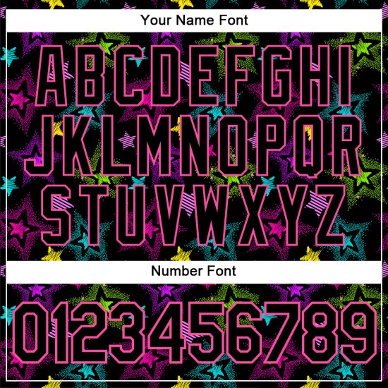Pattern 3D Custom Black-Pink Authentic Stars Jersey Colorful Graffiti Creative Baseball